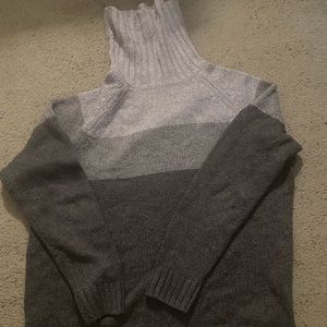 Grey Wool Turtle-Neck Sweater